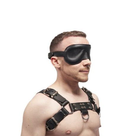 Leather blindfold bondage