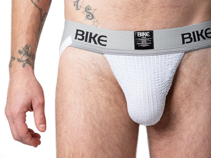 This white, thick banded jock is soft, lightweight, breathable, and has exceptional moisture-wicking capabilities. The pouch is constructed to support you firmly and comfortably.