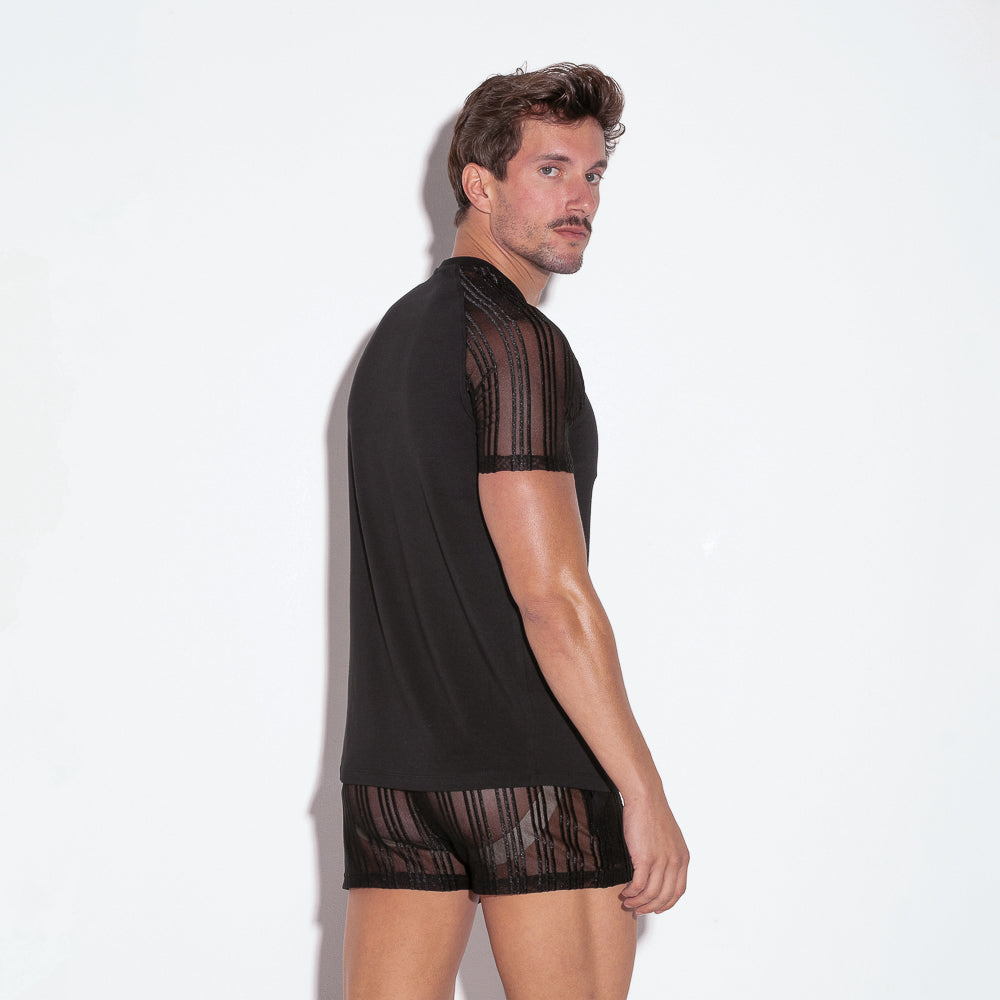 Men's sheer black T-shirt