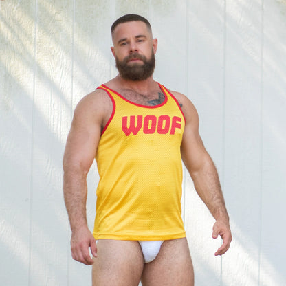 Yellow and Red Woof Tank Top 