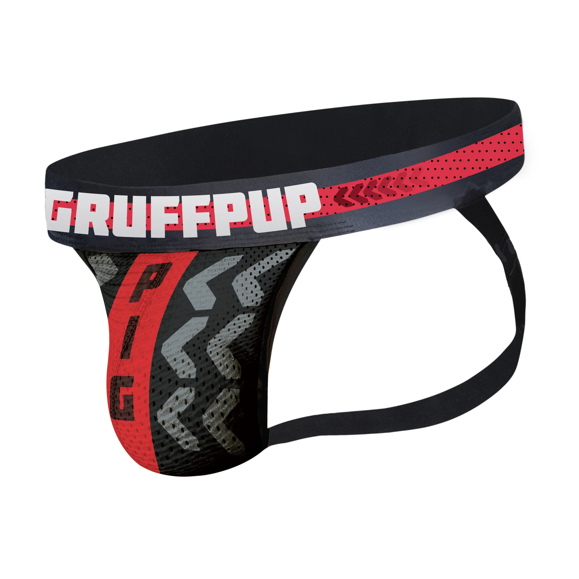 Red black gay pig jock