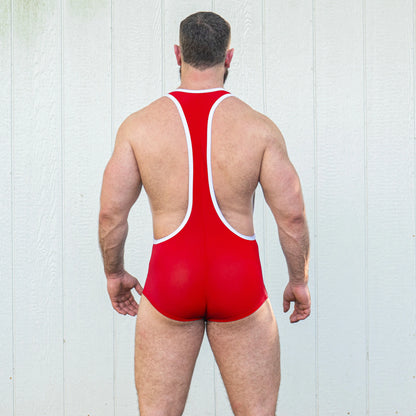 Sexy gay men's red singlet 