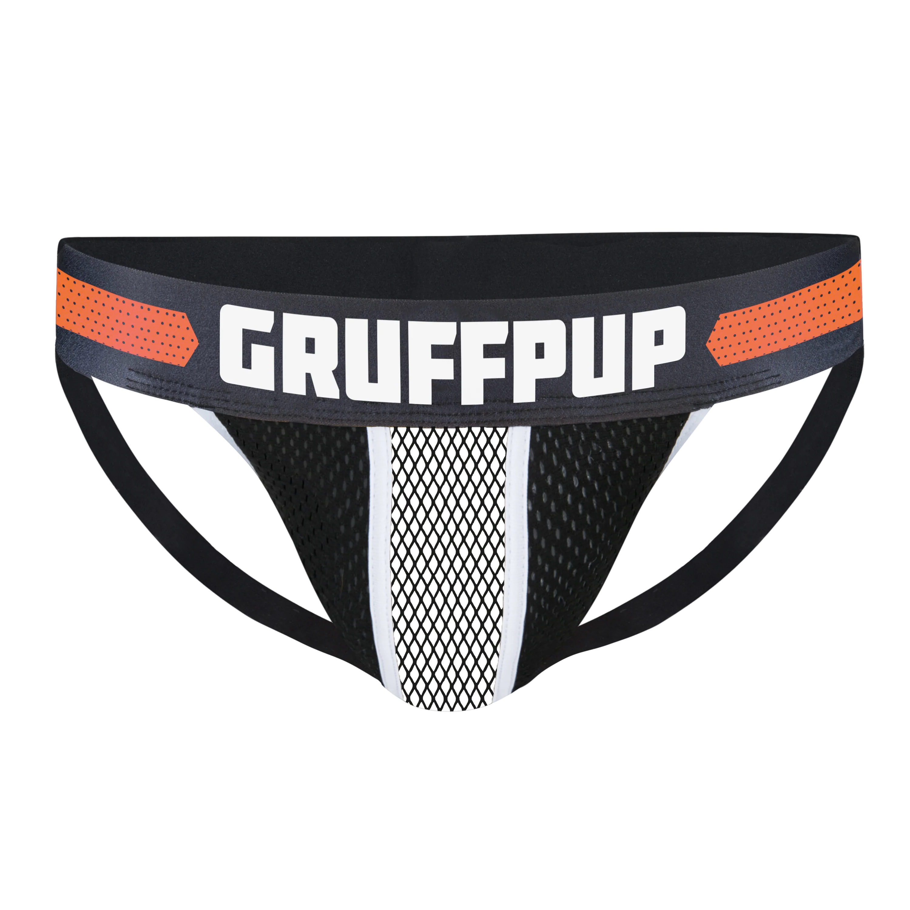 Black and orange jock with revealing front