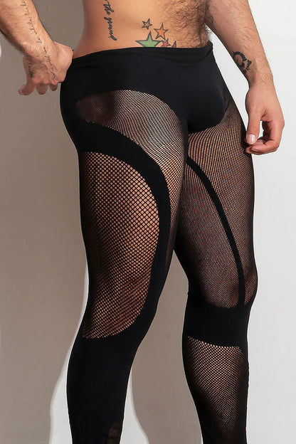 High-stretch, open knit leggings that highlight thighs and glutes.  They are supportive stretch compression, lightweight and breathable. Available in blue or black.
