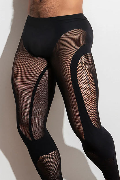 High-stretch, open knit leggings that highlight thighs and glutes.  They are supportive stretch compression, lightweight and breathable. Available in blue or black.